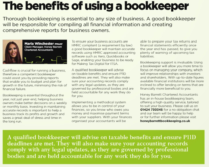 The benefits of using a bookkeeper
